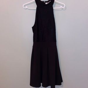 Black halter top dress